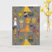 Altägyptisches Hieroglyphenmuster - Pharao Karte (Gelbe Blume)