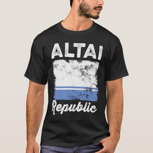 Altai Flag Distressed Men Women Kids Altaian Fla T-Shirt (Vorderseite)