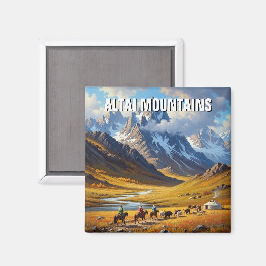 Altai Mongolische Reisen Magnet (Vorderseite/Rückseite)