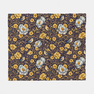 Altami Vintage Floral Birds Blanket – Elegant Luxu Fleecedecke