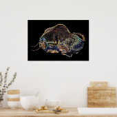 Altamira Bison in Psychedelivision Poster (Küche)