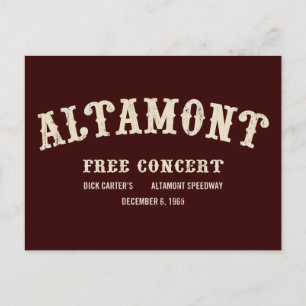 altamont-freies Konzert Postkarte