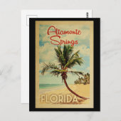 Altamonte Springs Palm Tree Vintage Travel Postkarte (Vorne/Hinten)