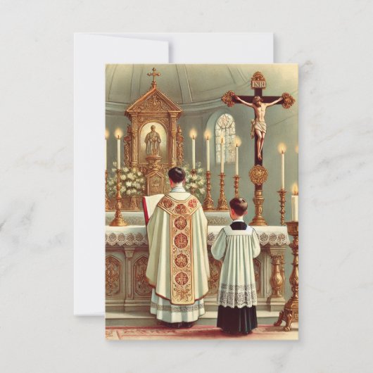 Altar Boy Gebet für katholische Priesterreisen Mitteilungskarte (Vorderseite)