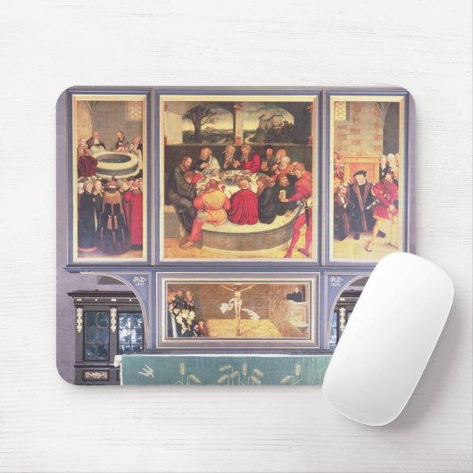 Altar mit einem darstellenden Triptychon Mousepad (Mit Mouse)