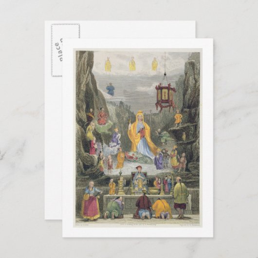 Altar Piece im Tempel 'Yun Stzoo Stzee', Ting- Postkarte (Vorne/Hinten)