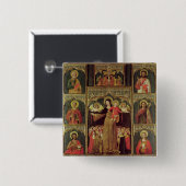 Altarpiece der Jungfrau des Rosenbeetes, c.1500 Button (Vorne & Hinten)