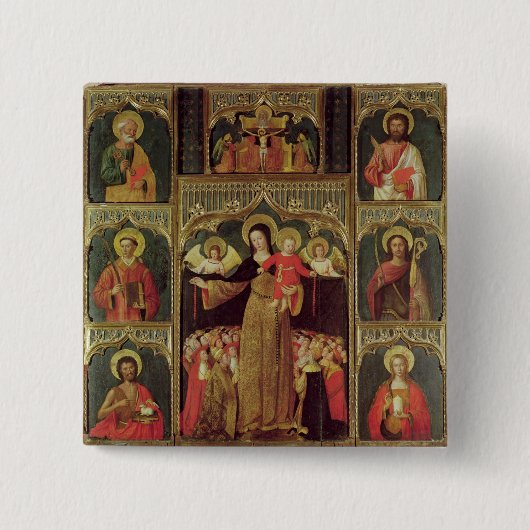 Altarpiece der Jungfrau des Rosenbeetes, c.1500 Button (Vorderseite)