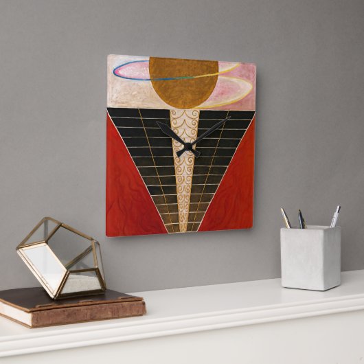 Altarpiece, Gruppe X, Nr. 2 von Hilma af Klint Quadratische Wanduhr (Büro)