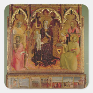 Altarpiece Madonnas des Schnees, c.1430-32 ( Quadratischer Aufkleber