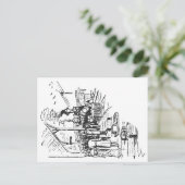 Altbahnhof | Lokomotive | Vintag Postkarte (Stehend Vorderseite)