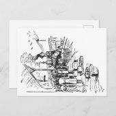 Altbahnhof | Lokomotive | Vintag Postkarte (Vorne/Hinten)