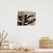 Altbahnhof Wagen in Schwarz/Weiß Poster (Küche)