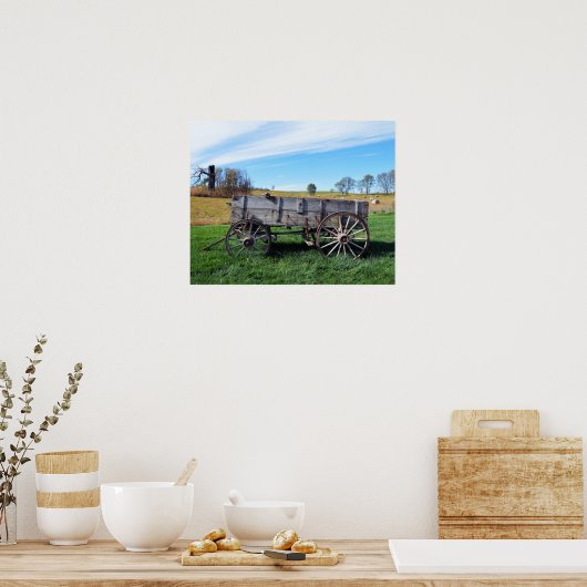 Altbauernwagen auf dem Hayfeld Poster (Küche)