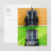 Altbauwohnung Balkone Postkarte (Vorne/Hinten)