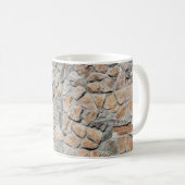 Altbraune Burg Stone Textur Kaffeetasse (VorderseiteRechts)