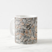 Altbraune Burg Stone Textur Kaffeetasse (Vorderseite Links)