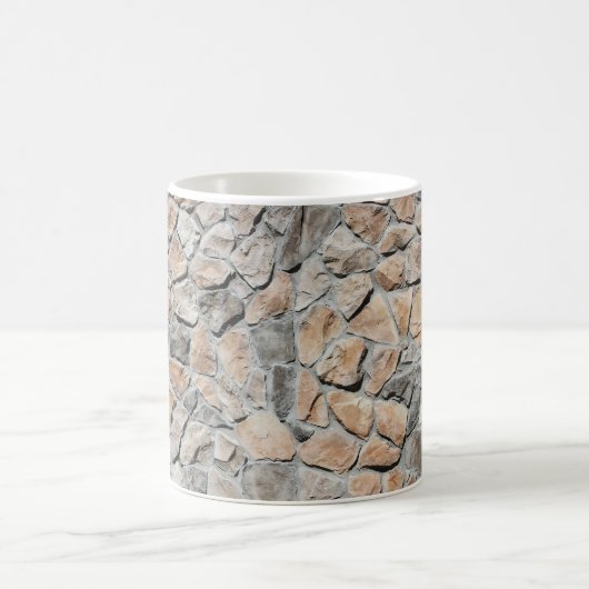 Altbraune Burg Stone Textur Kaffeetasse (Mittel)
