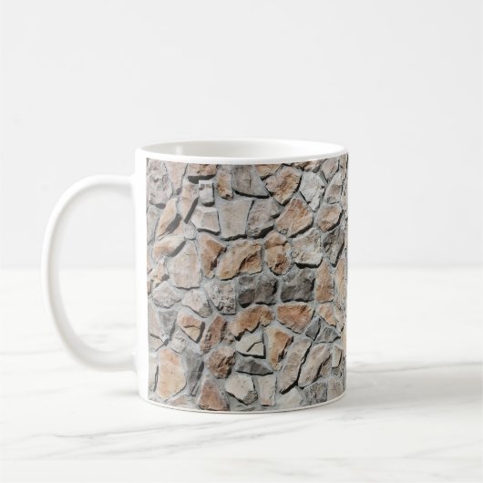 Altbraune Burg Stone Textur Kaffeetasse (Links)