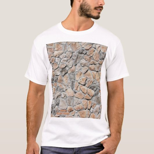 Altbraune Burg Stone Textur T-Shirt (Vorderseite)