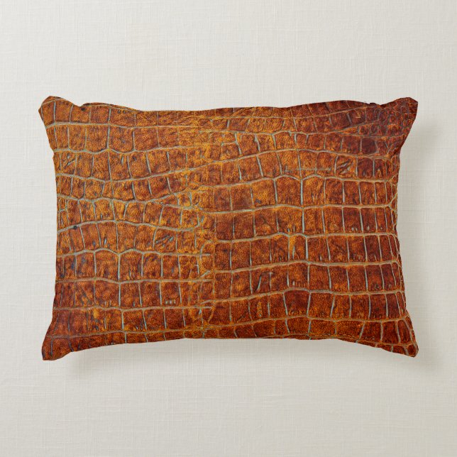 altbraune Ledertextur Dekokissen (Vorderseite)