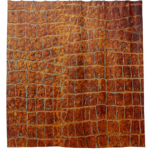 altbraune Ledertextur Duschvorhang