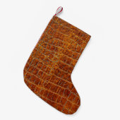 altbraune Ledertextur Kleiner Weihnachtsstrumpf (Vorderansicht (hängend))