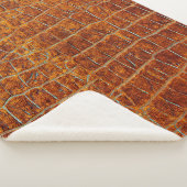 altbraune Ledertextur Sherpadecke (3/4)