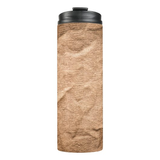 Altbrauner Stoffhintergrund Thermosbecher (Vorderseite)