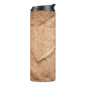 Altbrauner Stoffhintergrund Thermosbecher (Nach links gedreht)