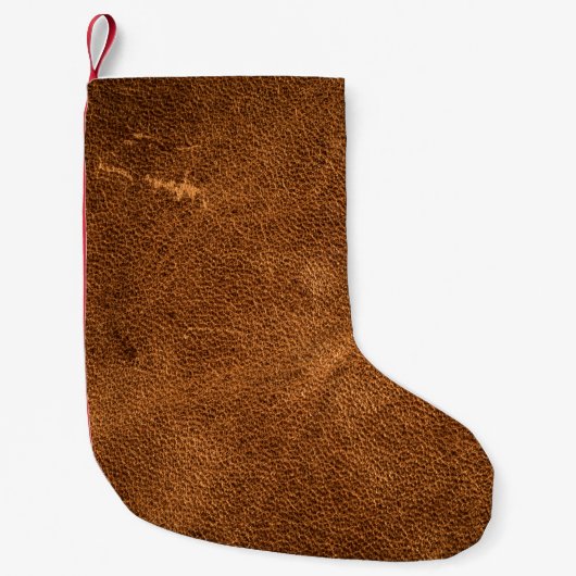 Altbraunes Leder Kleiner Weihnachtsstrumpf (Vorderseite)