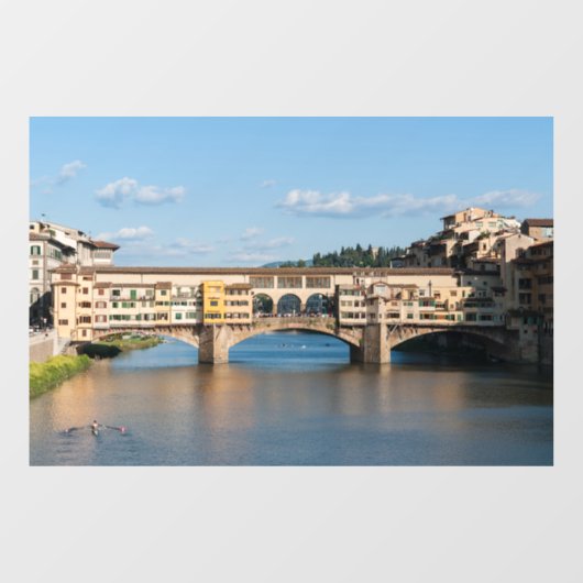Altbrücke Ponte Vecchio - Florenz, Italien Fensteraufkleber (Blatt)