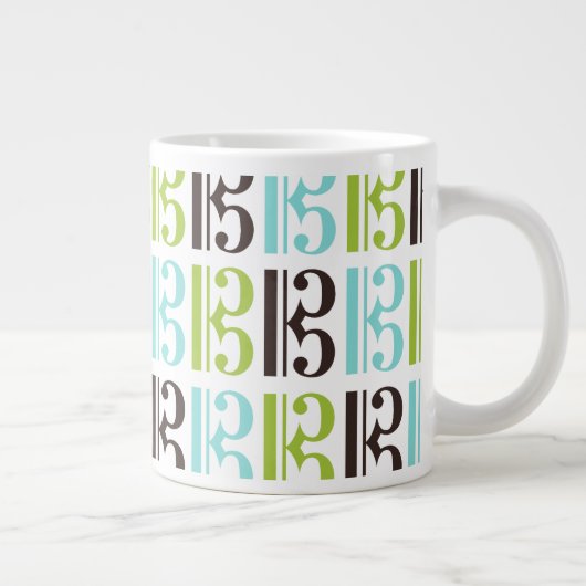 Altclef-Muster Jumbo-Tasse (Rechts)