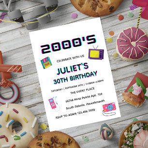Alte 2000er Soiree-Party leere 30. Geburtstagsfeie Einladung