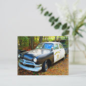 Alte 50 Highway Patrol Polizeiwagen Postkarte (Stehend Vorderseite)