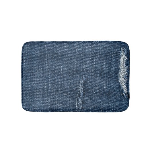 Alte abgerissene Denim: Jeans Textur. Badematte (Vorderseite)