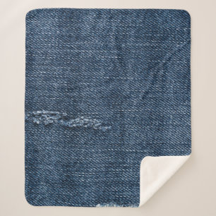 Alte abgerissene Denim: Jeans Textur. Sherpadecke