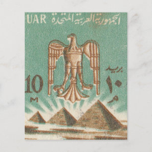 Alte afrikanische Briefmarke mit Pyramiden
