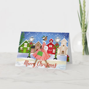 Alte afroamerikanische Weihnachtskarte Karte