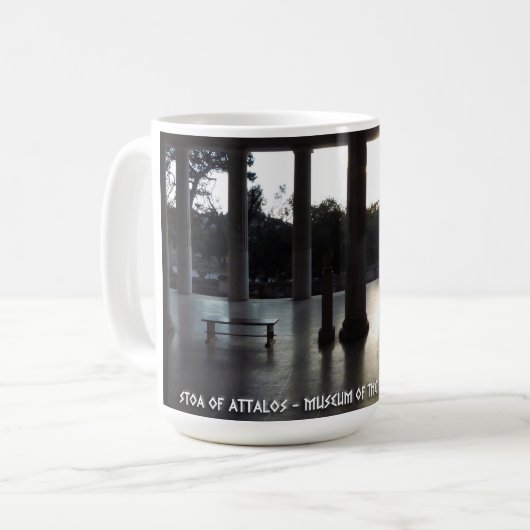 Alte Agora von Athen, Griechenland. Stoa of Attalo Kaffeetasse (Vorderseite Links)
