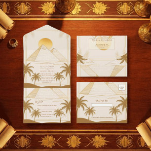 Alte Ägypten-Pyramiden von Giza Ziel Hochzeit All In One Einladung