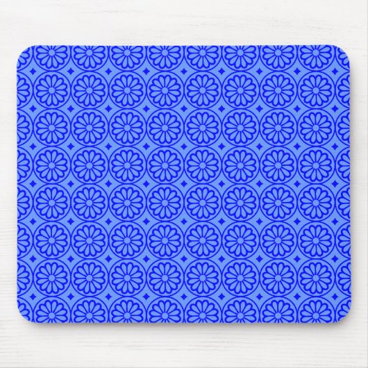 Alte ägyptische Blume - Baby Blue mit Blue Mousepad (Vorne)