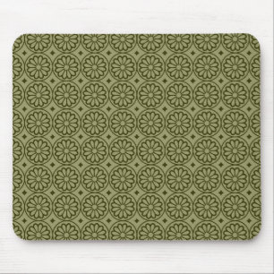 Alte ägyptische Blume - Khaki und Murky Green Mousepad