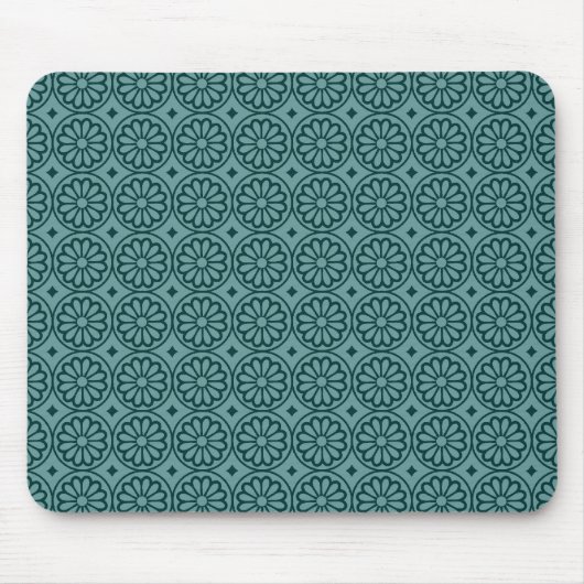 Alte ägyptische Blume - Ozeangrün mit Wald Mousepad (Vorne)