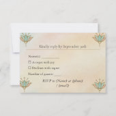 Alte ägyptische Elegant Lotus RSVP Card (Vorderseite)