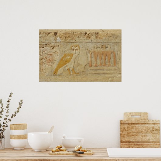 Alte ägyptische Eule Hieroglyphisch Poster (Küche)