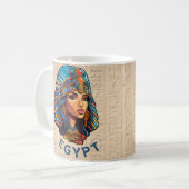 Alte Ägyptische Farbige Königin Pharaohs Tasse (Vorderseite Links)