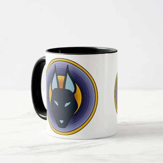 Alte ägyptische Gott Anubis Logo-Tasse Tasse (Vorderseite Links)