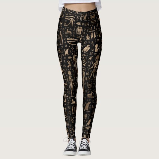 Alte ägyptische Götter und Hieroglyphen Leggings (Vorderseite)