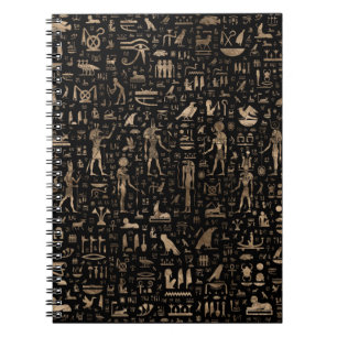 Alte ägyptische Götter und Hieroglyphen Notizblock